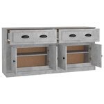 vidaXL Buffets 2 Pièces gris béton bois d'ingénierie
