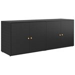 vidaXL Armoire de rangement jardin Noir 198x55 5x80 cm Résine tressée
