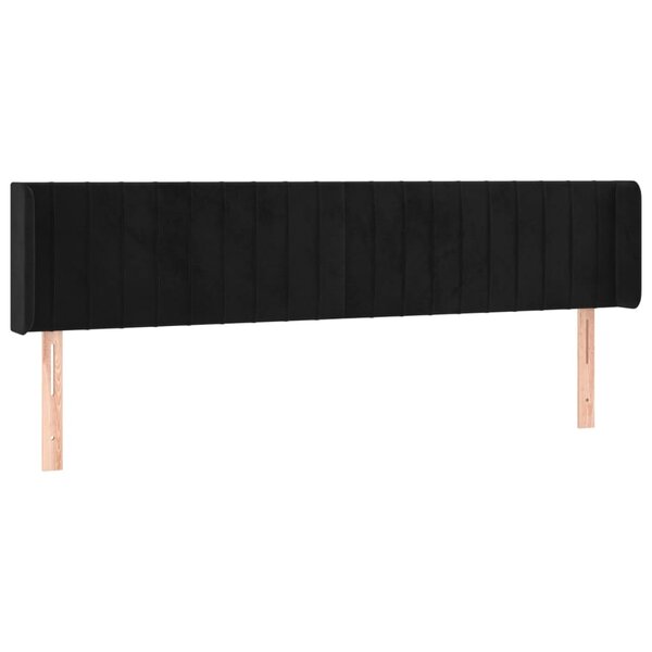 vidaXL Tête de lit avec oreilles Noir 183x16x78/88 cm Velours