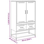 vidaXL Buffet haut noir 68x39x111 5 cm acier