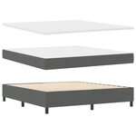 vidaXL Lit Box Spring avec Matelas et LED Gris Foncé 180x200 cm Tissu