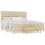 Lit Box Spring vidaXL avec Matelas & Banc Crème 200x200 cm Tissu