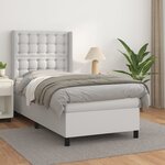 vidaXL Sommier à lattes de lit avec matelas Blanc 90x190 cm Similicuir
