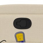 vidaXL Fauteuil de massage inclinable Crème Tissu