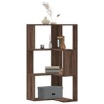 vidaXL Bibliothèque d'angle à 3 niveaux chêne marron bois d'ingénierie