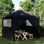 vidaXL Tente de réception pliable escamotable 4 parois latérales noir