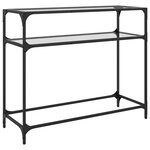 vidaXL Table console avec dessus en verre transparent 98x35x81cm acier