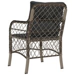 vidaXL Chaises de jardin avec coussins lot de 2 gris résine tressée