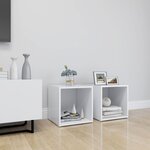 vidaXL Meubles TV 2 Pièces Blanc 37x35x37 cm Bois d’ingénierie