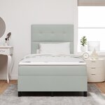 vidaXL Lit à sommier avec matelas Gris clair 120x200 cm Velours
