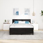 Lit à sommier box avec matelas noir 160x200 cm en velours