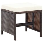 vidaXL Jeu de chaise et tabouret de jardin 4 Pièces Résine tressée Marron
