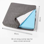 Coussin d'assise déhoussable en suédine  Gris - HOMESCAPES