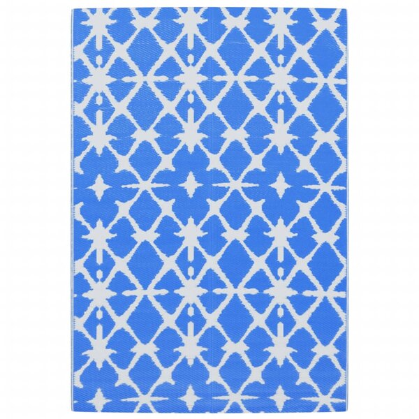 vidaXL Tapis d'extérieur bleu et blanc 140x200 cm PP