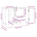 vidaXL Buffet noir 101x35x70 cm bois d'ingénierie