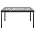 Salon de jardin meuble d'extérieur ensemble de mobilier 6 pièces avec coussins noir pvc 02_0016837