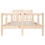 vidaXL Cadre de lit 135x190 cm Double Bois massif