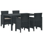 vidaXL Ensemble de Repas de Jardin de 5 Pièces avec Coussins Anthracite en Poly Rattan