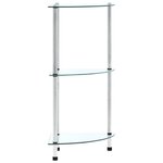 vidaXL Étagère 3 niveaux Transparent 30x30x67 cm Verre trempé
