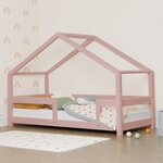 Lit cabane enfant LUCKY 80 x 160 rose pastel