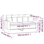 vidaXL Canapé à 2 places Bleu 140 cm Velours
