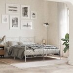 vidaXL Cadre de lit métal sans matelas et pied de lit blanc 160x200 cm