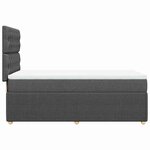 vidaXL Sommier à lattes de lit avec matelas Gris foncé 90x200 cm Tissu