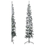 vidaXL Demi sapin de Noël artificiel mince avec neige floquée 240 cm