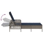 vidaXL Chaise longue Grise PE Rattan 157 x 55 x 92 cm Pliable