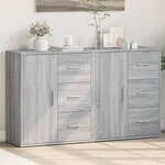vidaXL Buffets 2 Pièces sonoma gris 60x31x70 cm bois d'ingénierie