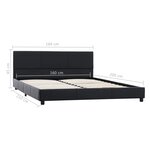 vidaXL Cadre de lit Noir Similicuir 160x200 cm
