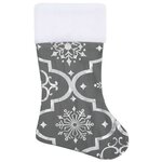 vidaXL Jupe de sapin de Noël de luxe avec chaussette Gris 122 cm Tissu