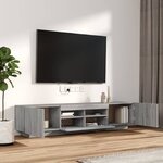 vidaXL Ensemble de meubles TV avec lumières LED 2 Pièces Sonoma gris