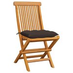 vidaXL Chaises de jardin et coussins taupe lot de 6 Bois teck massif