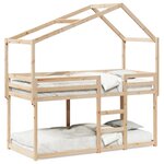 vidaXL Lit superposé avec toit 90x200 cm bois de pin massif