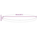 vidaXL Dessus de table Ø50x2 5 cm Bois de pin massif