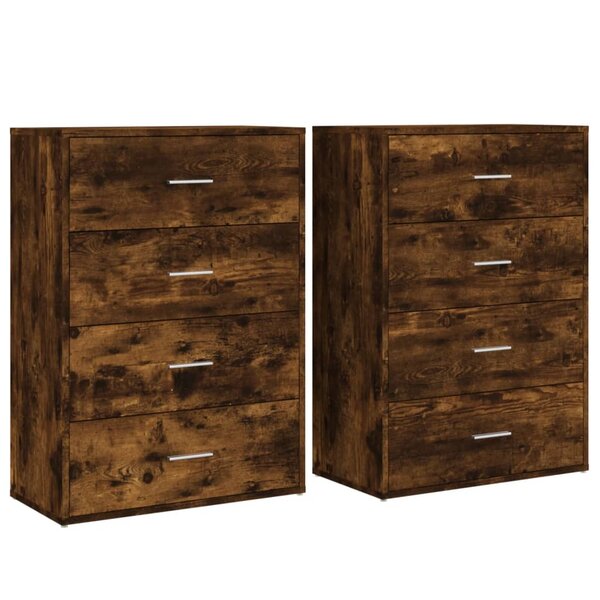 vidaXL Buffets 2 Pièces chêne fumé 60x31x84 cm bois d'ingénierie