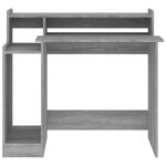 Bureau table poste de travail meuble d'ordinateur informatique étude et lumières LED sonoma 97 x 45 x 90cm bois d'ingénierie gris 02_0023812