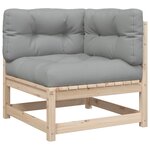 vidaXL Salon de jardin 3 Pièces avec coussins bois de pin massif
