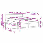 vidaXL Lit avec tiroirs et matelas blanc 160x200 cm bois massif de pin