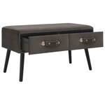 vidaXL Banc avec tiroirs 80 cm Gris Velours