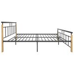 vidaXL Cadre de lit sans matelas métal bois de chêne massif 200x200 cm