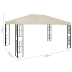 vidaXL Tonnelle avec guirlande lumineuse à LED 3x4 m Crème