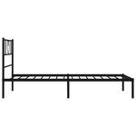 vidaXL Cadre de lit métal sans matelas avec tête de lit noir 90x200 cm