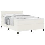 vidaXL Lit à ressorts avec matelas crème 160x200 cm en velours côtelé