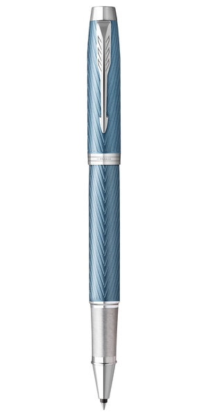 PARKER IM PREMIUM Stylo roller  Bleu gris  Recharge noire pointe fine  Coffret cadeau