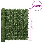 vidaXL Écran de balcon avec feuilles vert foncé 200x100 cm