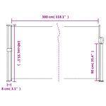 vidaXL Auvent latéral rétractable taupe 140x300 cm