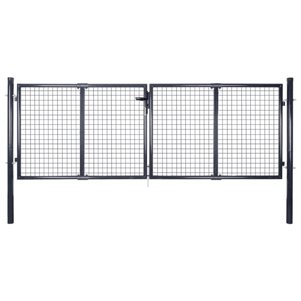 vidaXL Portail en maille de jardin Acier galvanisé 289x75 cm Gris
