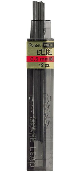 Etui de 12 mines HI-POLYMER SUPER 0,5 mm HB PENTEL